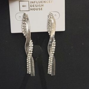 Dangling silver earrings
